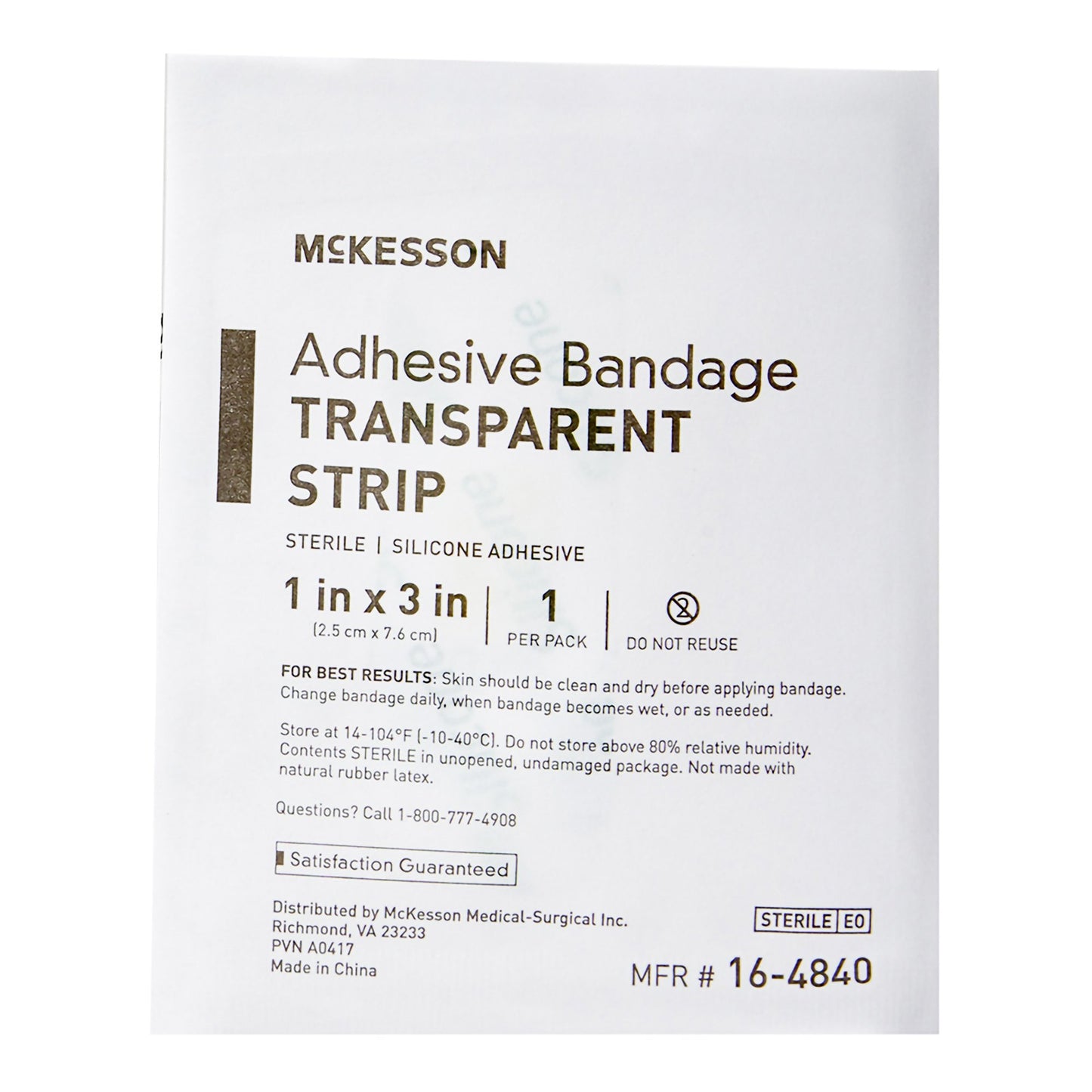 McKesson Sheer Adhesive Strip, 1 x 3 Inch 16-4840