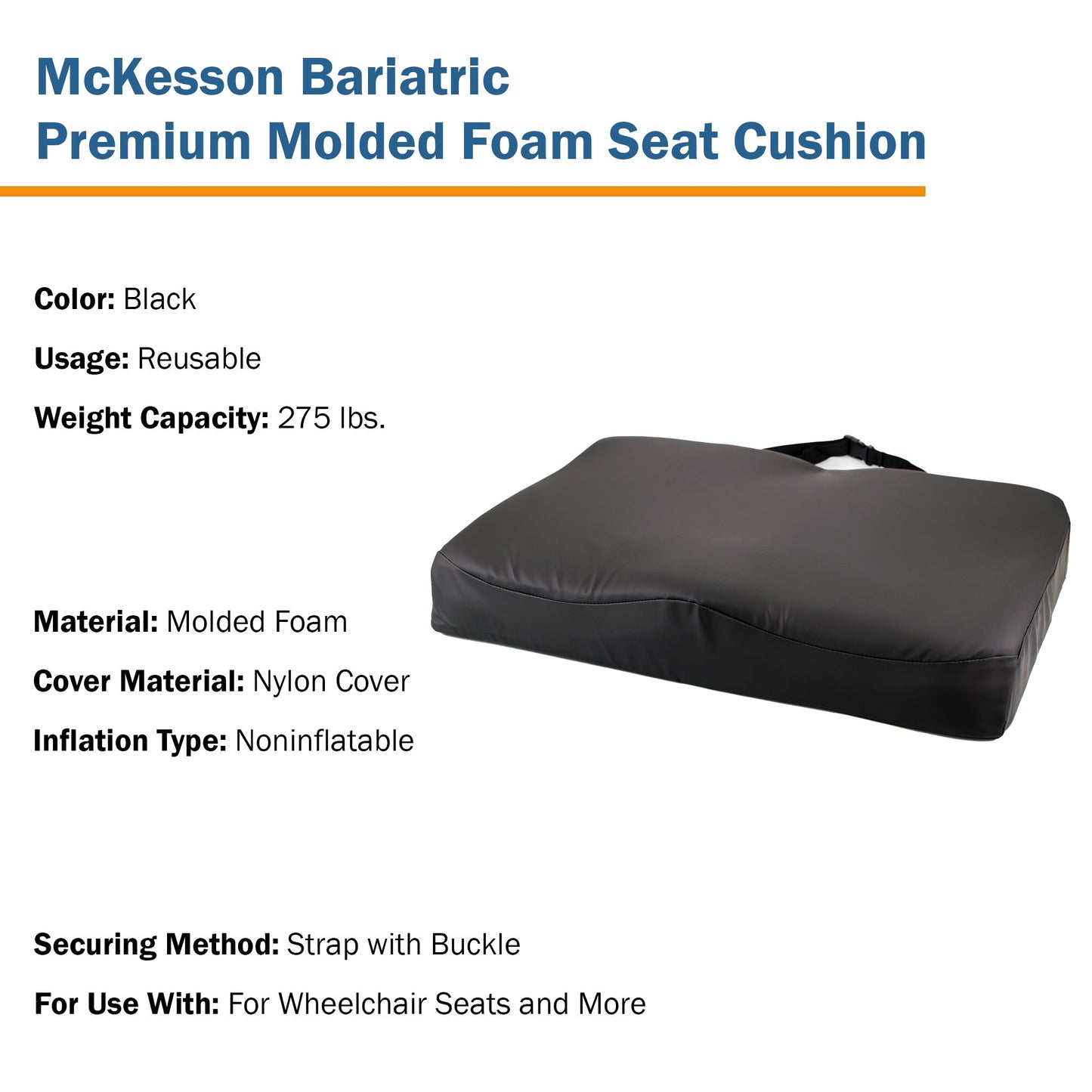 McKesson Premium Molded Foam Seat Cushion, 24 x 18 x 3 Inch 170-76006SP