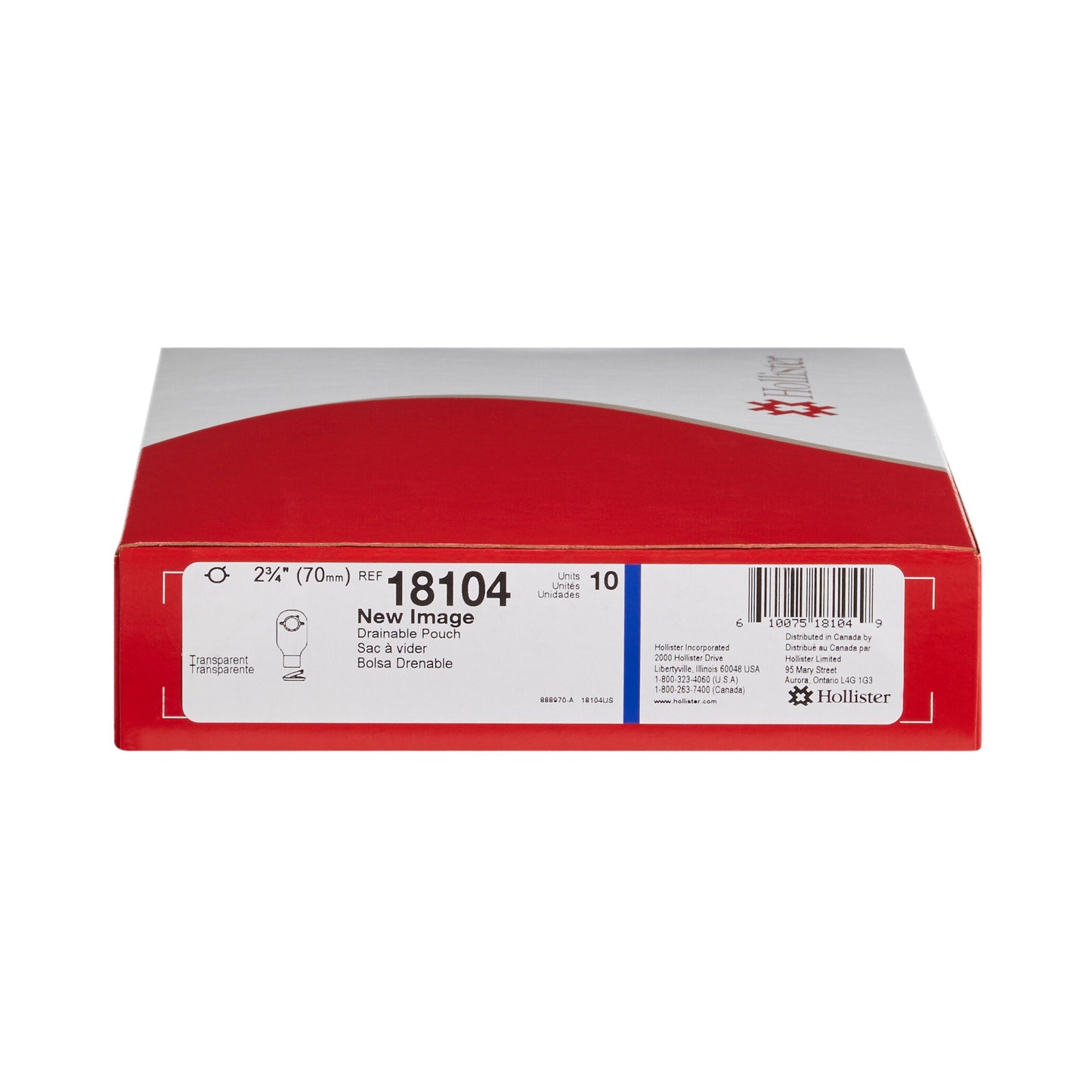 New Image™ Transparent Colostomy Pouch, Pre-cut to Fit 70 mm Stomas, Blue Match 18104