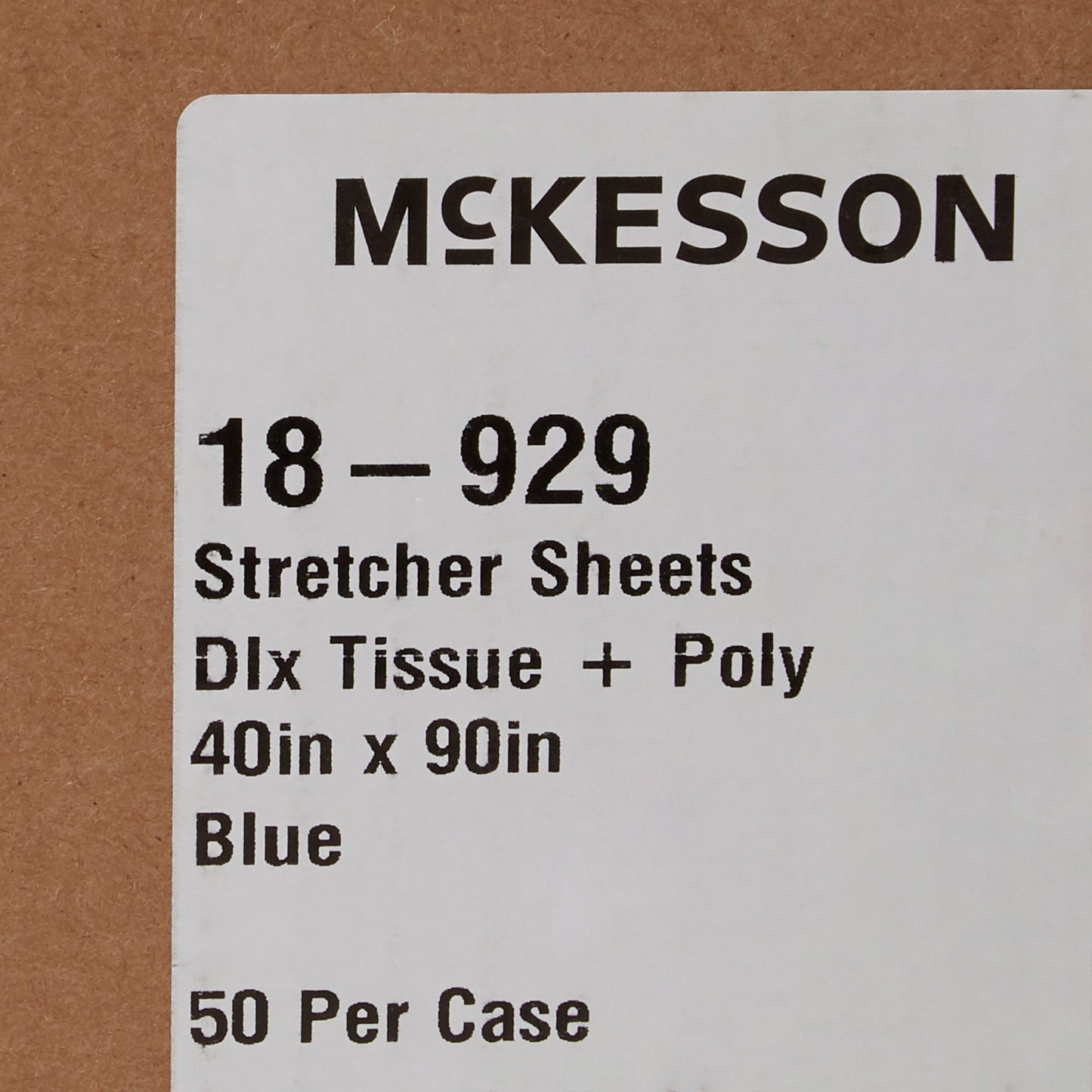 McKesson Blue Flat Stretcher Sheet, 40 x 90 Inch 18-929