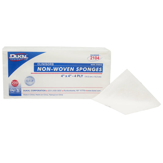 Nonwoven Sponge Clinisorb 4 X 4 Inch 4-Ply NonSterile 200 per Pack - 2104