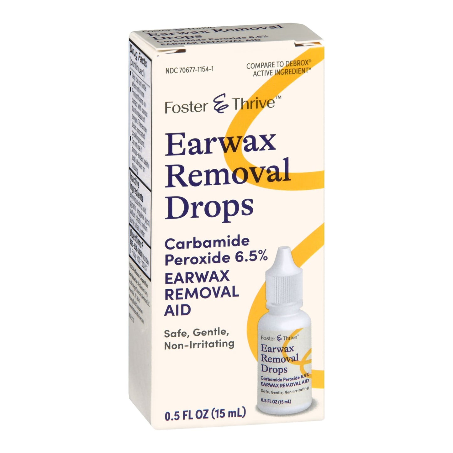 Foster & Thrive™ Earwax Removal Drops Carbamide Peroxide 6.5%, 0.5 Ounce 70677115401