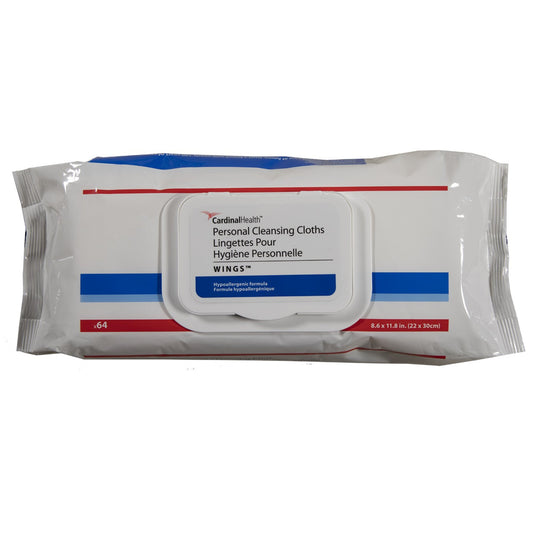 Personal Cleansing Wipe Cardinal Health™ Wings™ Soft Pack Scented 64 Count - 5299S