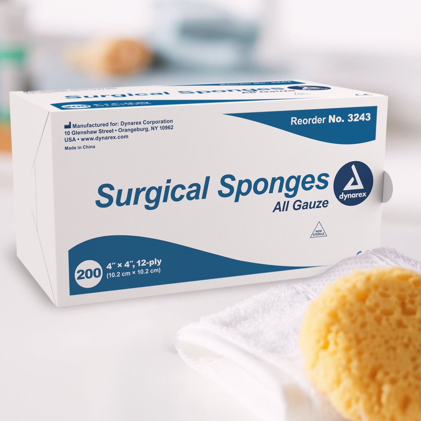 dynarex® Gauze Sponge, 4 x 4 Inch, 12-Ply 3243