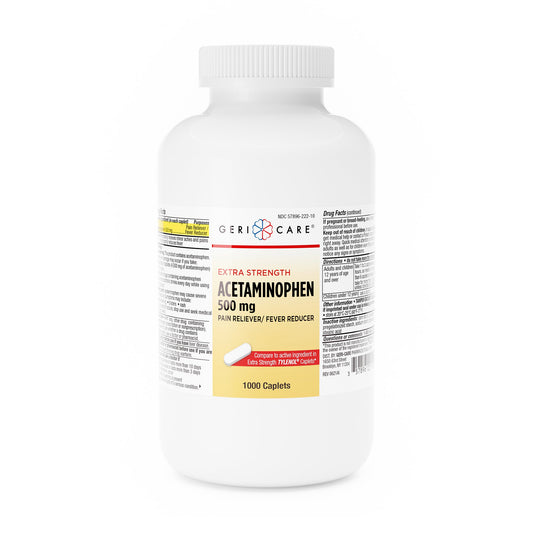 Pain Relief Geri-Care® 500 mg Strength Acetaminophen Caplet 1,000 per Bottle - 221-10-GCP