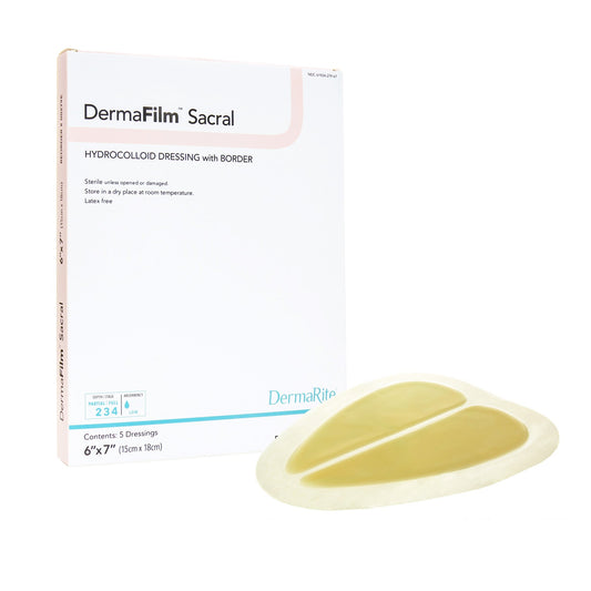 Hydrocolloid Dressing DermaFilm® Film Backing 6 X 7 Inch Sacral Hydrocolloid / Film - 00279E