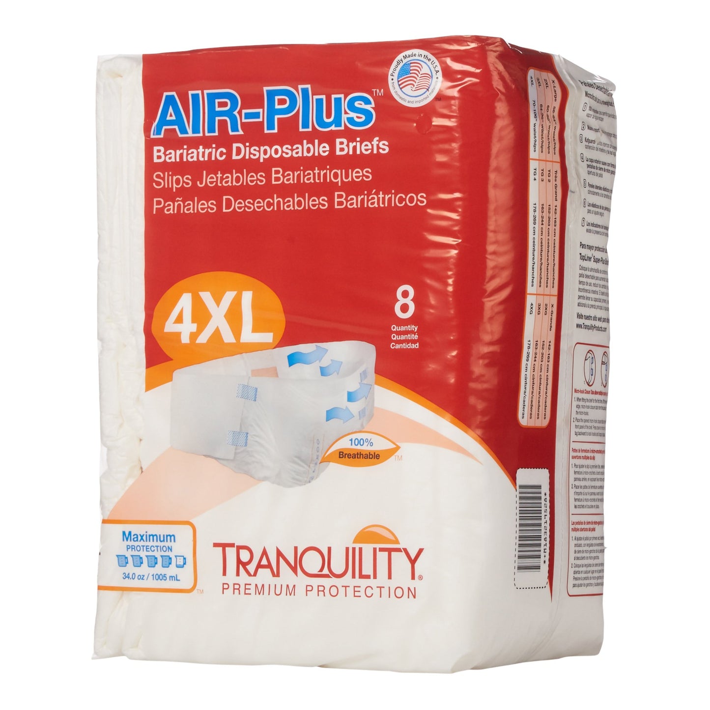 Tranquility® AIR-Plus™ Maximum Protection Bariatric Incontinence Brief 2195