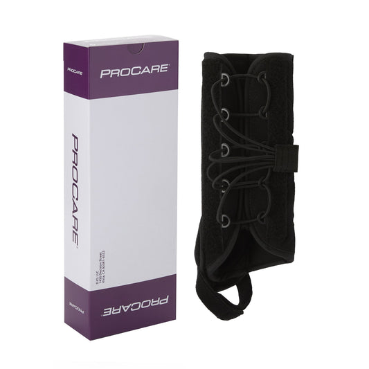 Wrist Brace with Thumb Spica ProCare® Quick-Fit® W.T.O. Aluminum / Foam / Nylon Left Hand Black One Size Fits Most - 79-87490