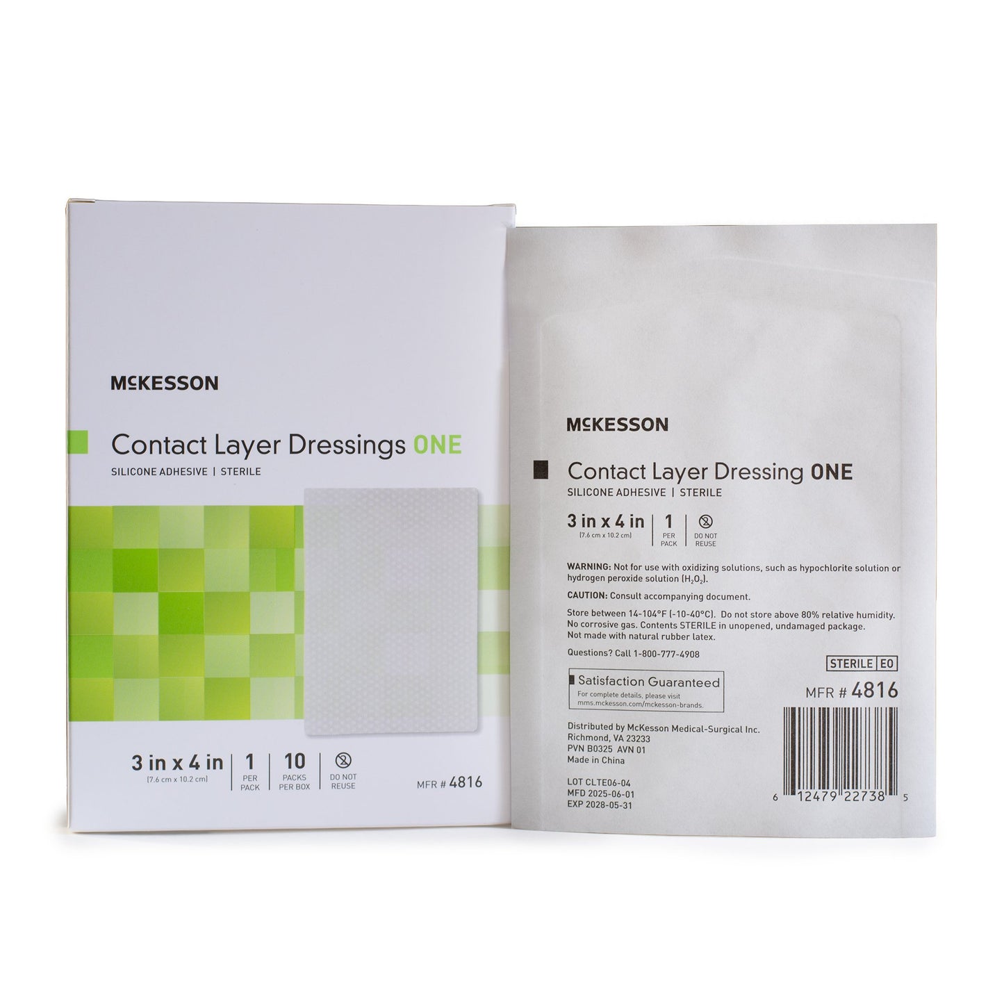 McKesson Silicone Wound Contact Layer Dressing, 3 x 4 Inch 4816