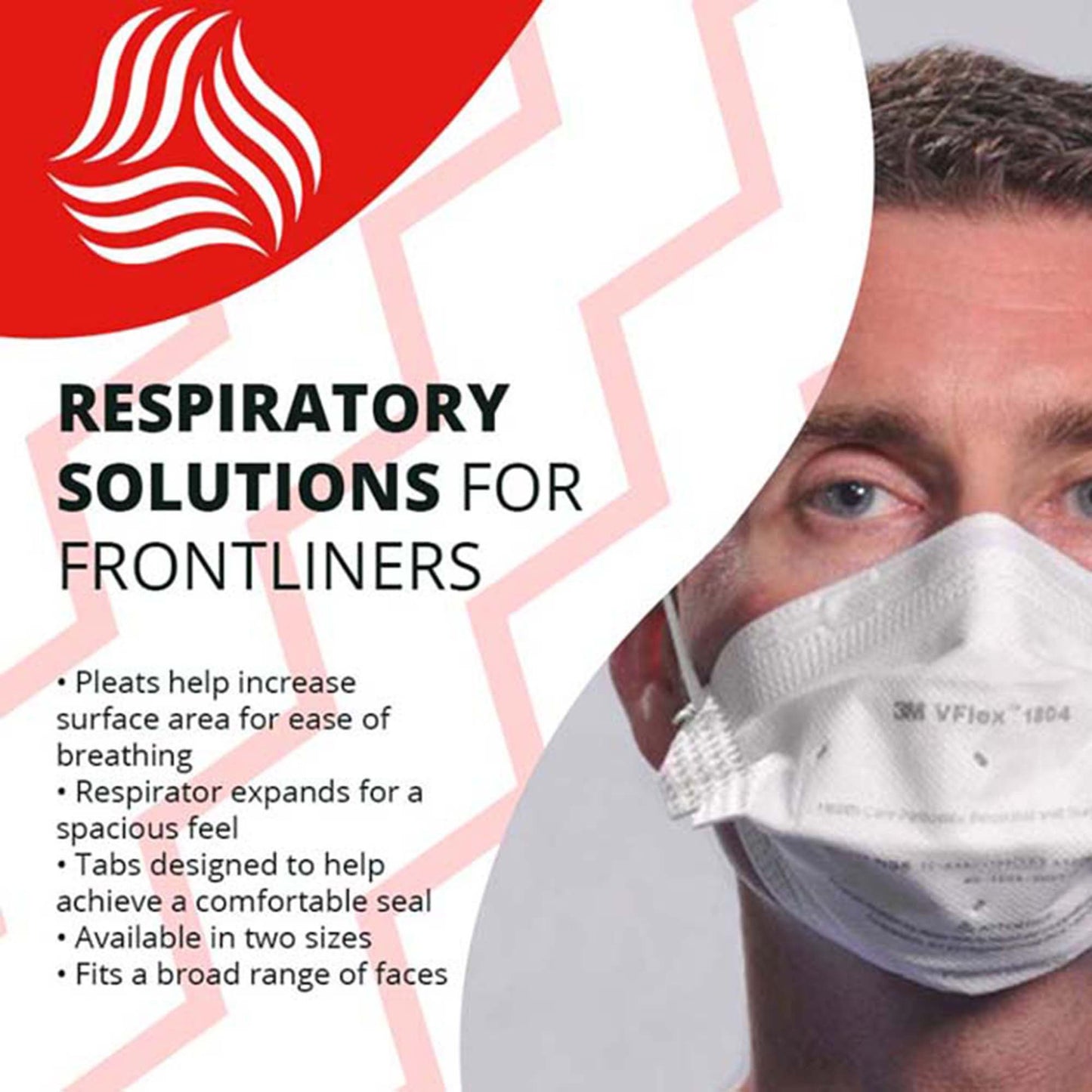 3M™ VFlex™ Health Care Particulate Respirator and Surgical Mask 1804