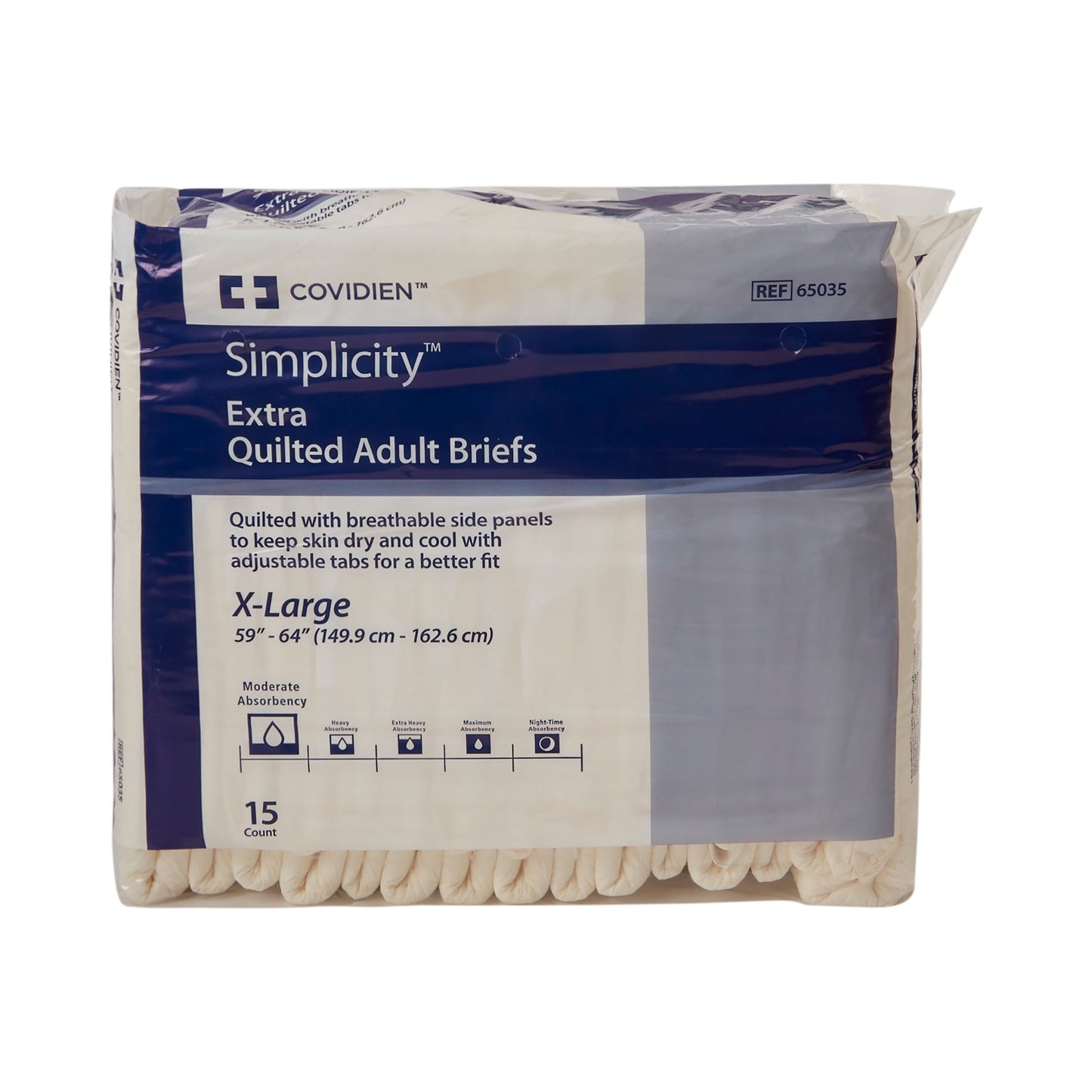 Simplicity Unisex Adult Incontinence Briefs, Moderate Absorbency, Extra Large 65035