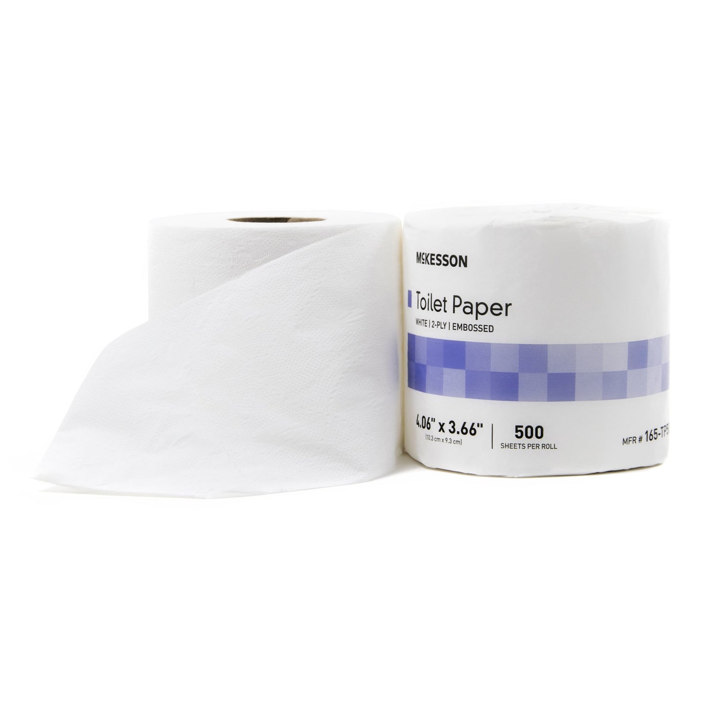 Toilet Tissue McKesson White 2-Ply Standard Size Cored Roll 500 Sheets 3-3/5 X 4 Inch - 165-TP500