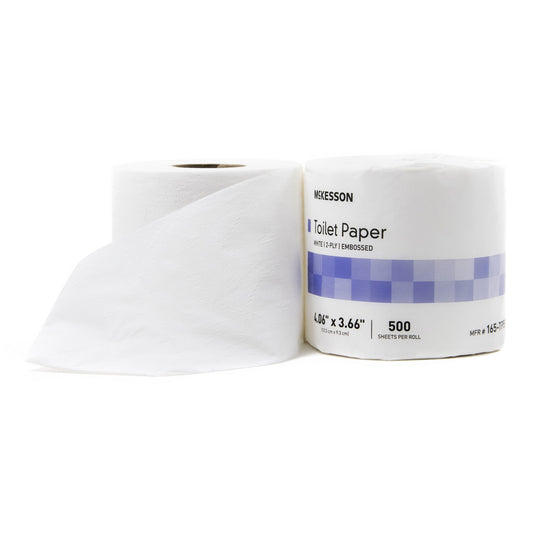 Toilet Tissue McKesson White 2-Ply Standard Size Cored Roll 500 Sheets 3-3/5 X 4 Inch - 165-TP500