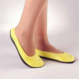 Slippers Pillow Paws® Unisex Adult Small Hard Sole Single Patient Use Lemon - 5004