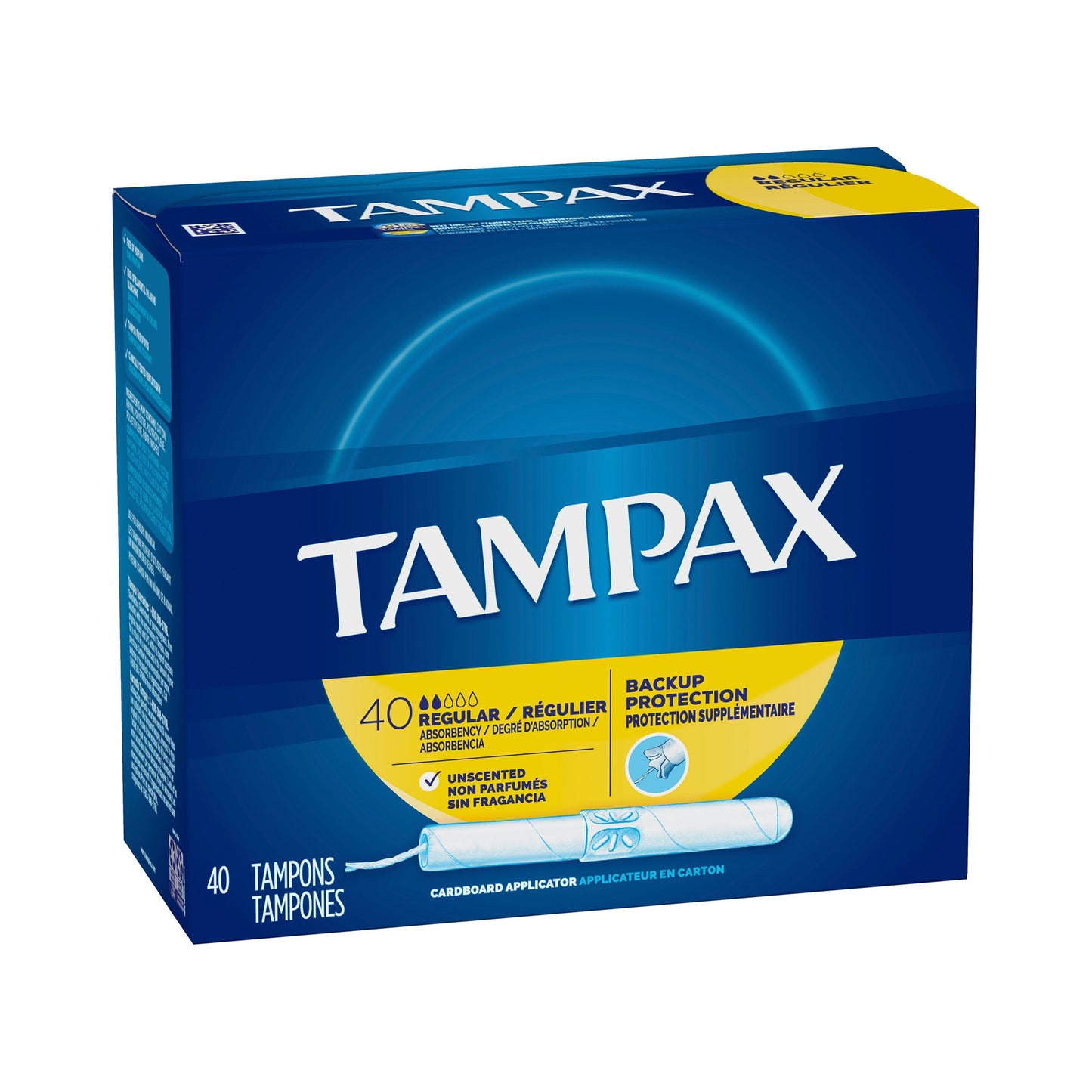 Tampax® Regular Absorbency Tampon, 40 per Box 07301022110