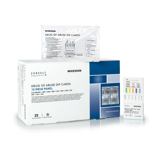 McKesson Consult™ 10-Drug Panel with Adulterants Drugs of Abuse Test Kit 16-DTDC10P