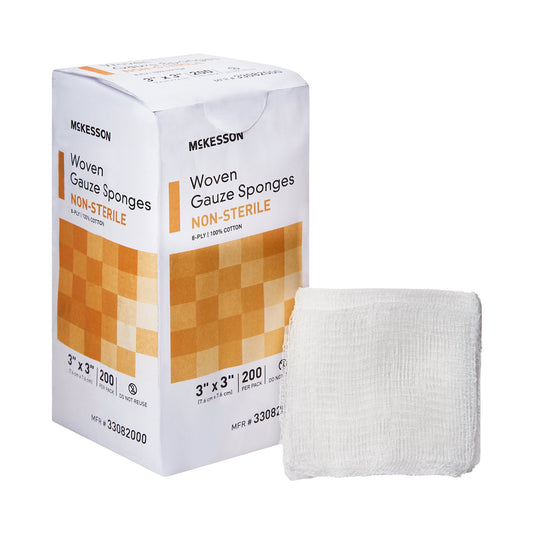 McKesson Gauze Sponge, 3 x 3 Inch, 8-Ply 33082000