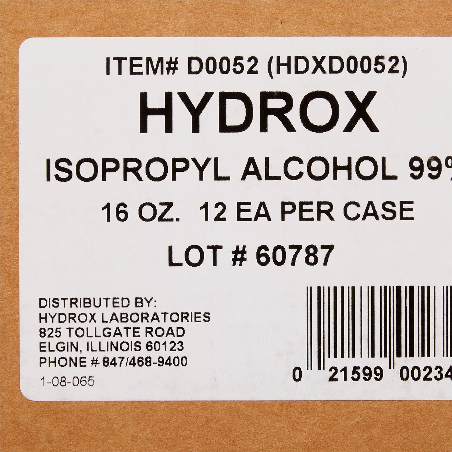 Hydrox Isopropyl Alcohol Antiseptic, 16 oz. Bottle D0042