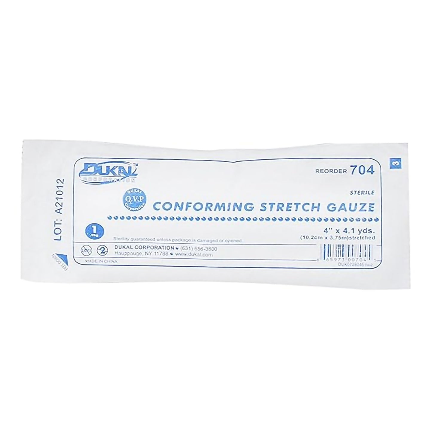 Dukal™ Sterile Conforming Bandage, 4 Inch x 4-1/10 Yard, 1-Ply 704