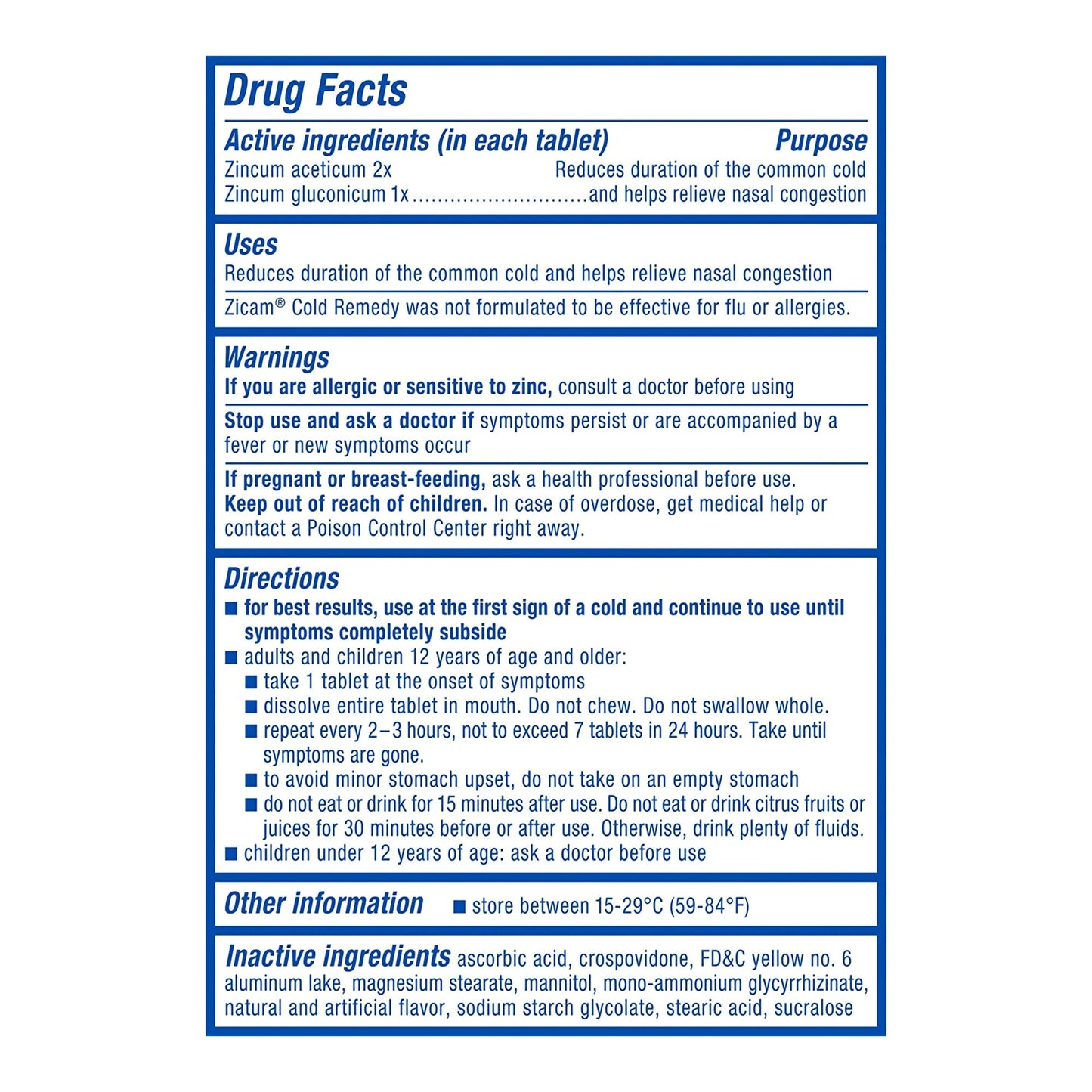 Zicam® Zincum Aceticum / Zincum Gluconicum Cold and Cough Relief 73221630004