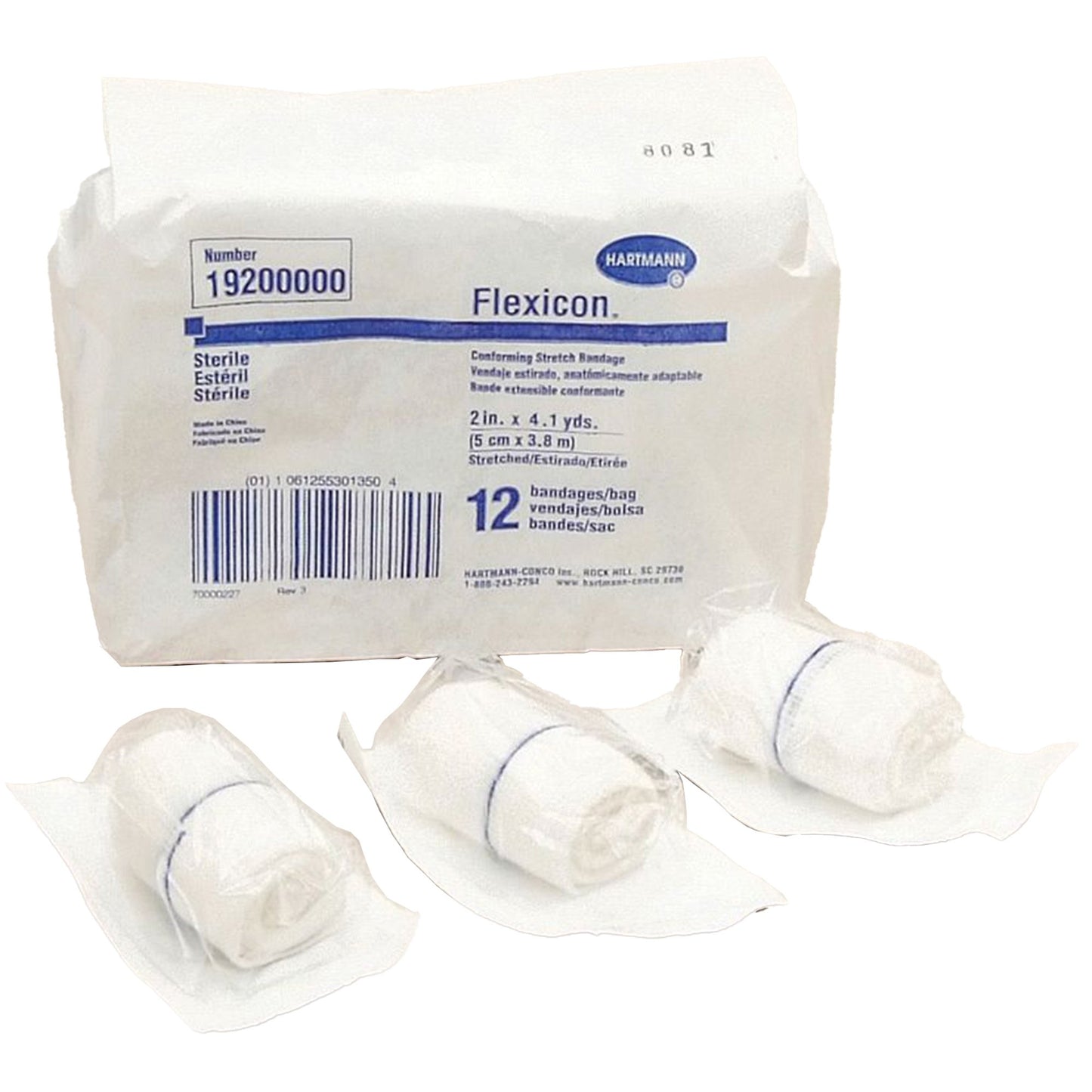 Conforming Bandage Flexicon® 2 Inch X 4-1/10 Yard 1-Ply Sterile 1 per Pack - 19200000
