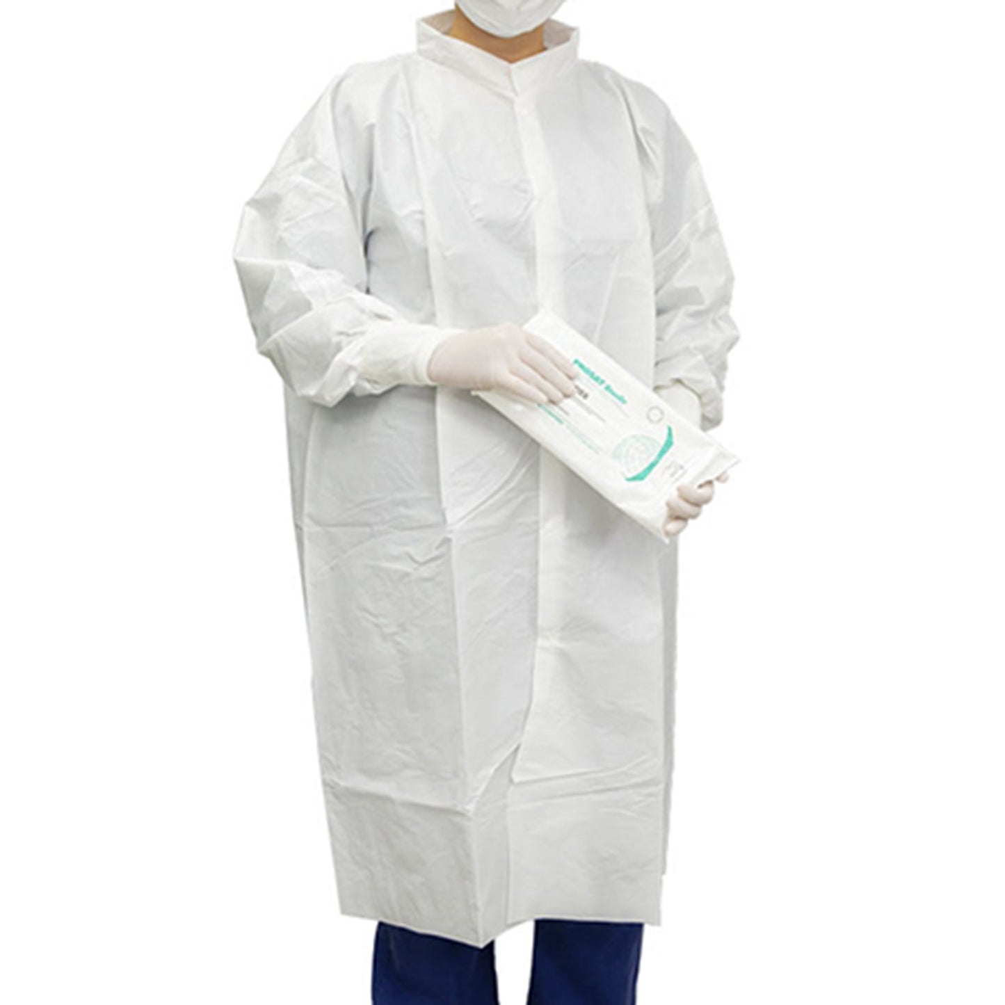 Cleanroom Lab Coat Contec® CritiGear™ White X-Large Knee Length Microporous Fabric Disposable - HCGA0042