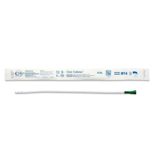 Urethral Catheter Cure Catheter® Straight Tip Uncoated PVC 14 Fr. 16 Inch - M14