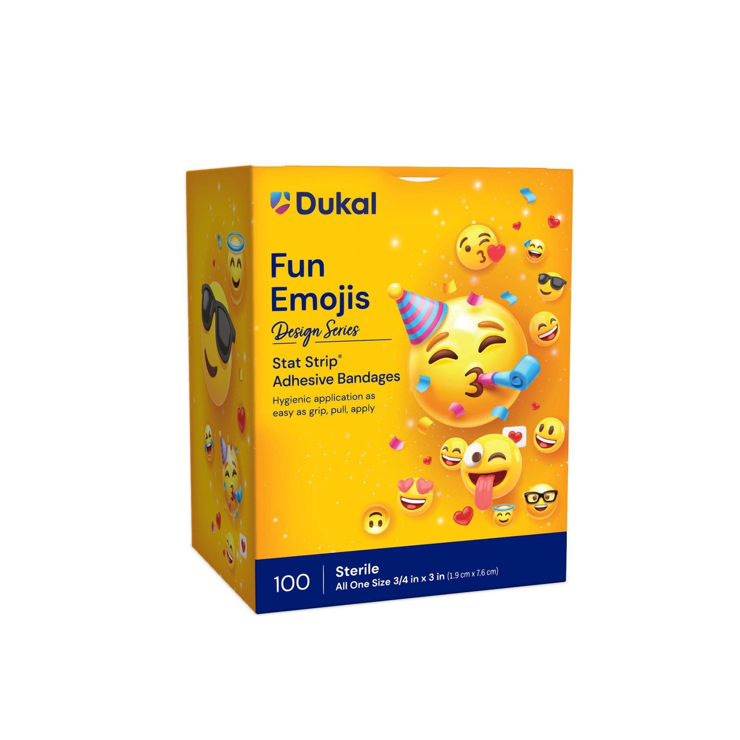 American® White Cross First Aid Emojis Kid Design Adhesive Strip, ¾ x 3 Inch 15606