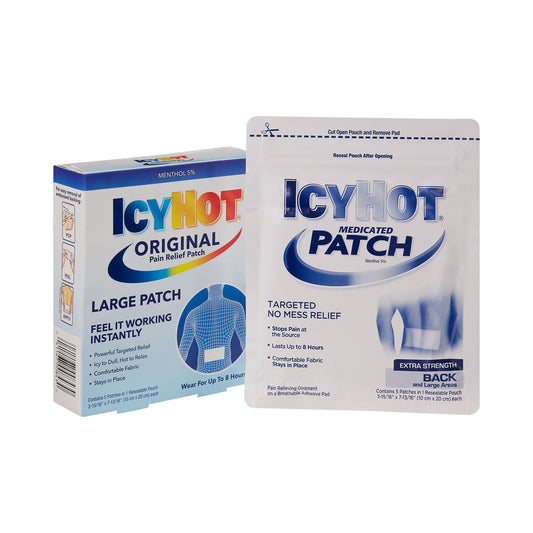Topical Pain Relief Icy Hot® 5% Strength Menthol Patch 5 per Box - 41167004843