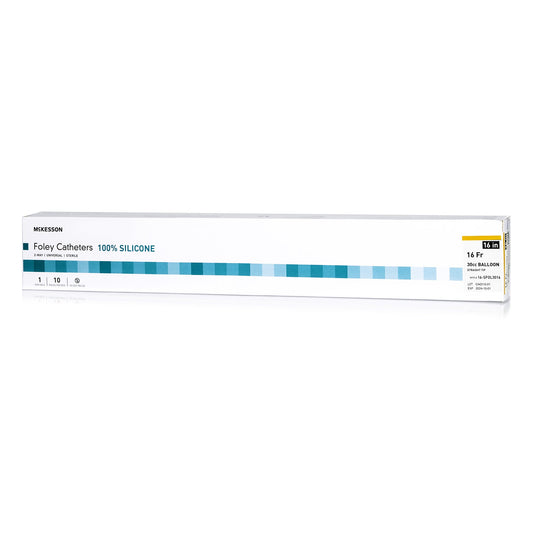 McKesson Brand McKesson Silicone Foley Catheter, Standard Tip, 16 Fr. 16-SFOL3016, Box of 10