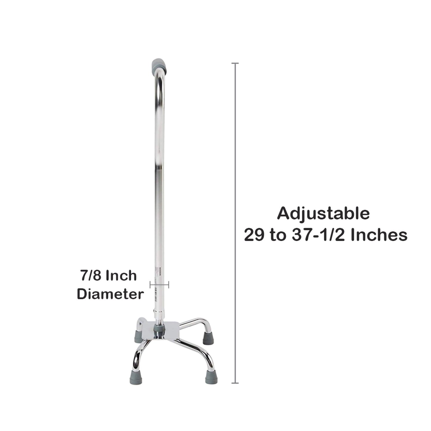McKesson Steel Chrome Offset Quad Cane, 29 – 37½ Inch 146-10300-4