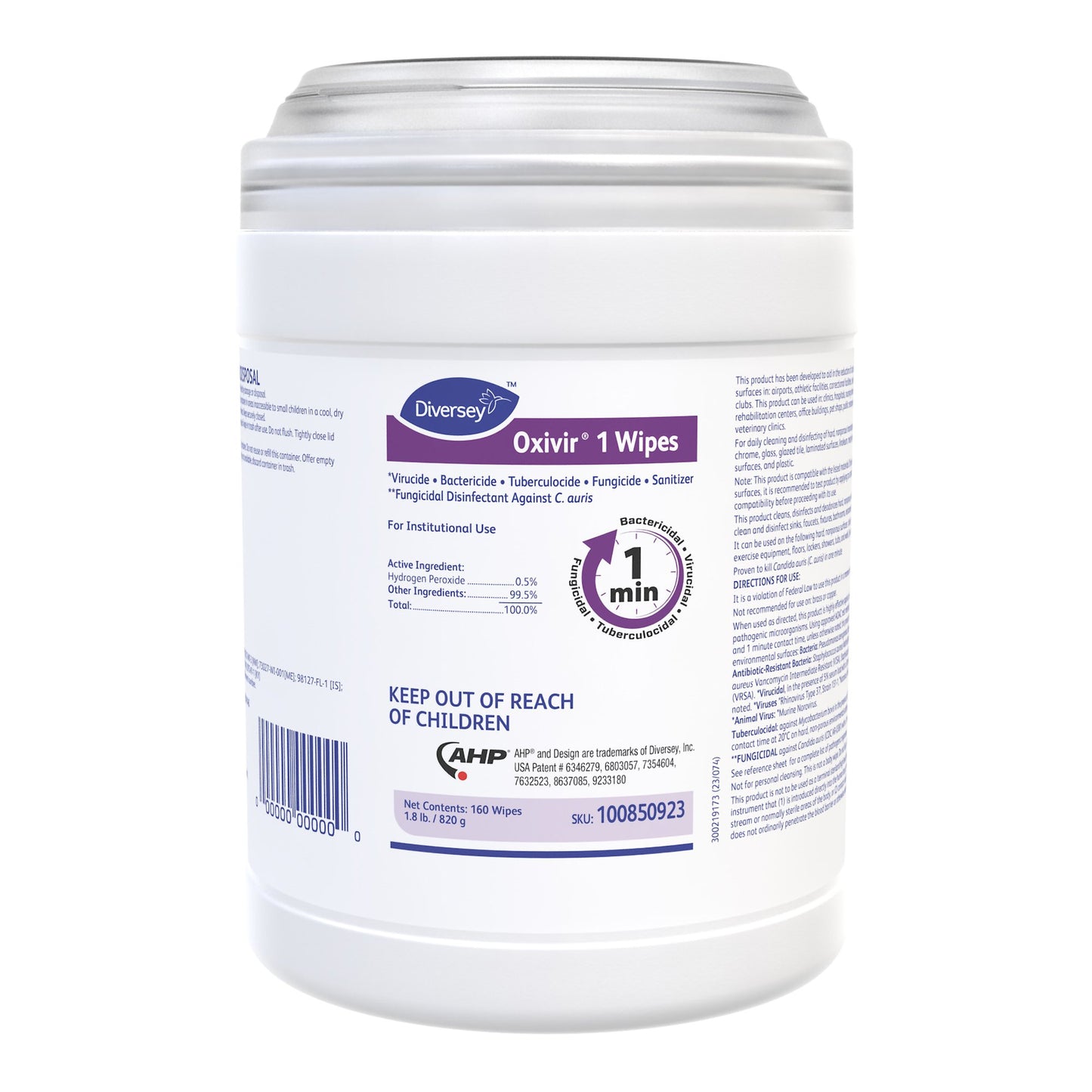 Oxivir® 1 Surface Disinfectant Cleaner Wipes, Canister, 160 ct. 100850923