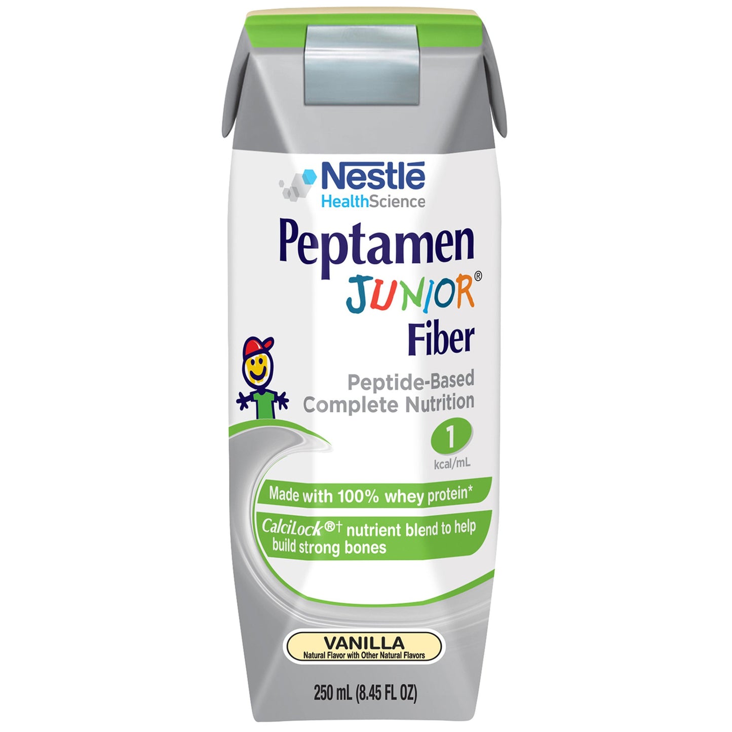 Peptamen Junior® Fiber Peptide-Based Complete Nutrition, Vanilla, 8.45-oz. 00798716602105