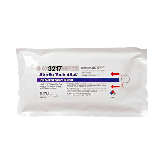 Texwipe TechniSat Presaturated Cleanroom Wipe TX3217, Case of 480