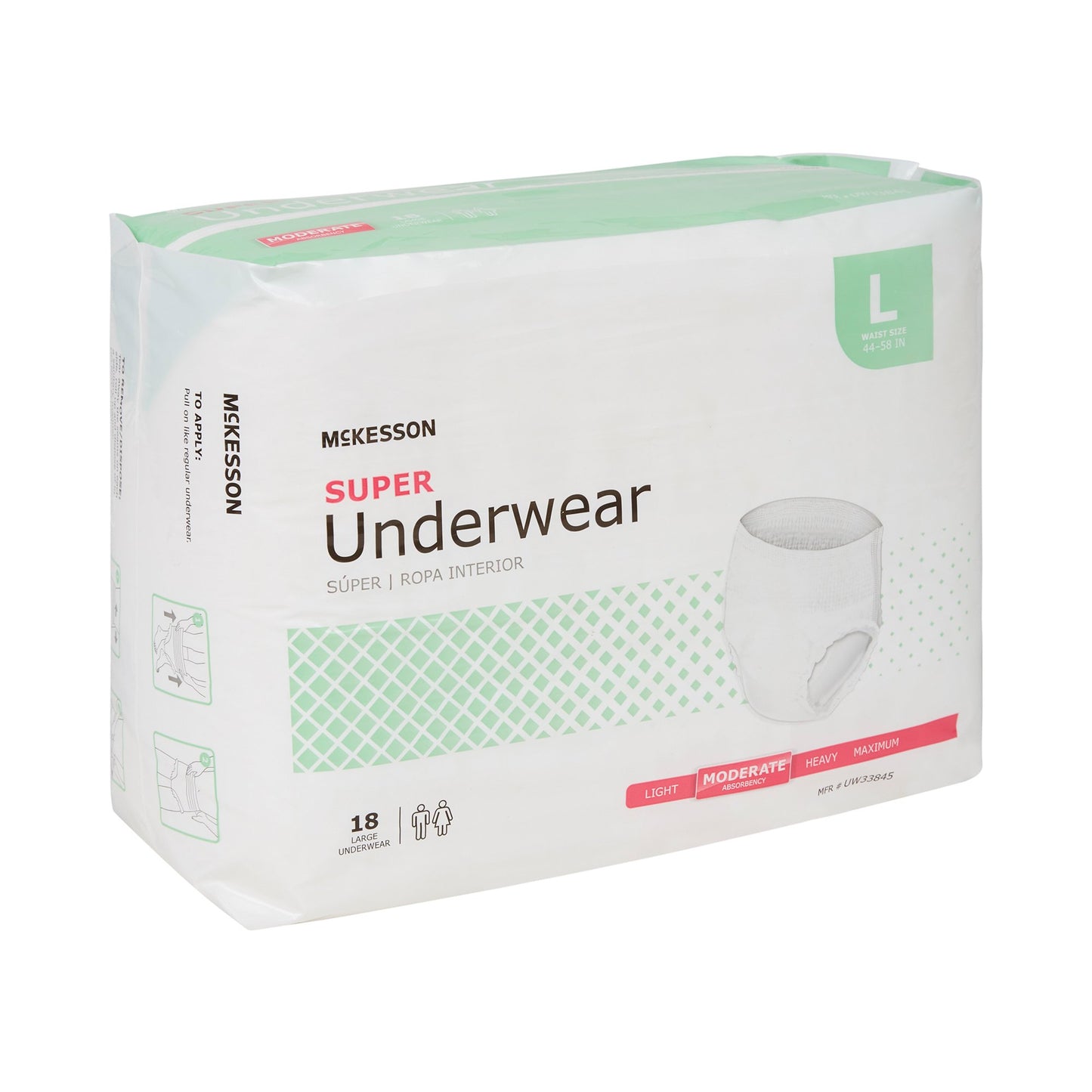 McKesson Super Moderate Absorbency Incontinence Underwear, Large UW33845