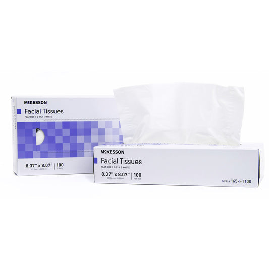 Facial Tissue McKesson White 8.37 X 8.07 Inch 100 Count - 165-FT100