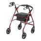 McKesson Red Four-Wheel Rollator 146-R728RD