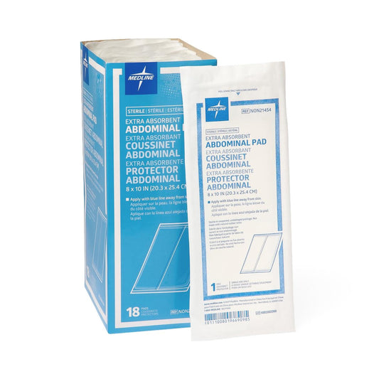 Abdominal Pad Medline 8 X 10 Inch Sterile 1 per Pack - NON21454