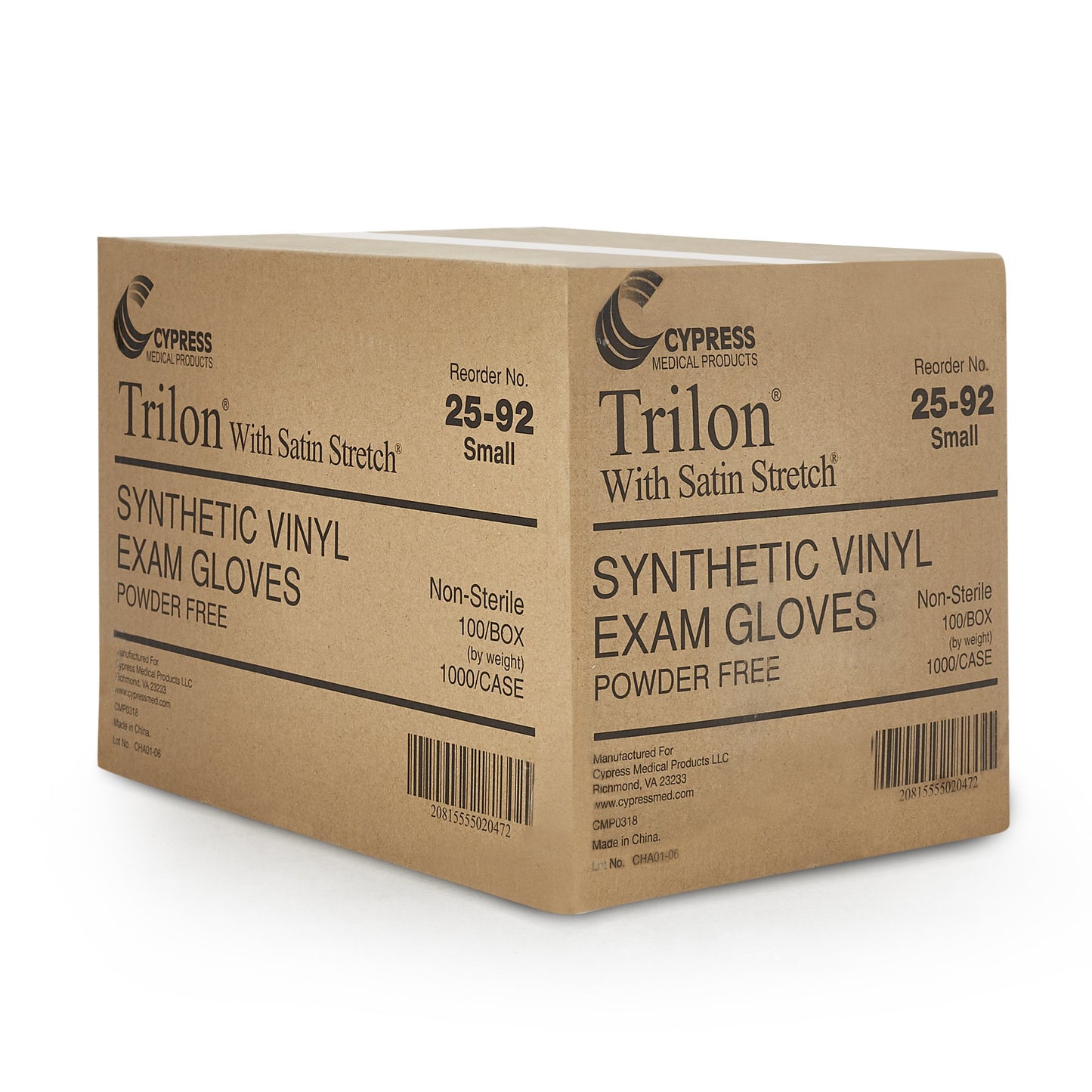 Trilon® Vinyl Exam Glove, Small, Clear 25-92