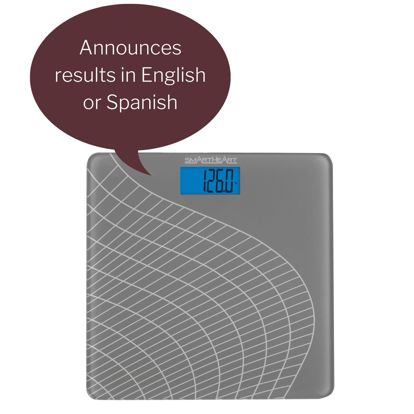 SmartHeart Talking Scale, Digital Bathroom Scale, 438 lbs Capacity 19-103