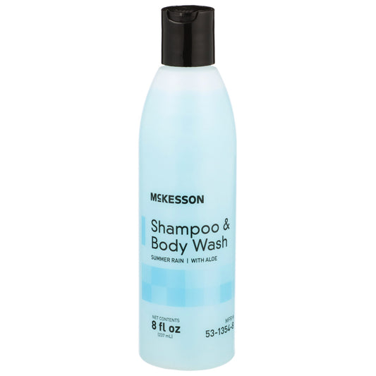 McKesson Brand McKesson 2-in-1 Shampoo and Body Wash, Flip-Top Bottle, 8 oz, Summer Rain Scent 53-1354-8, Case of 48