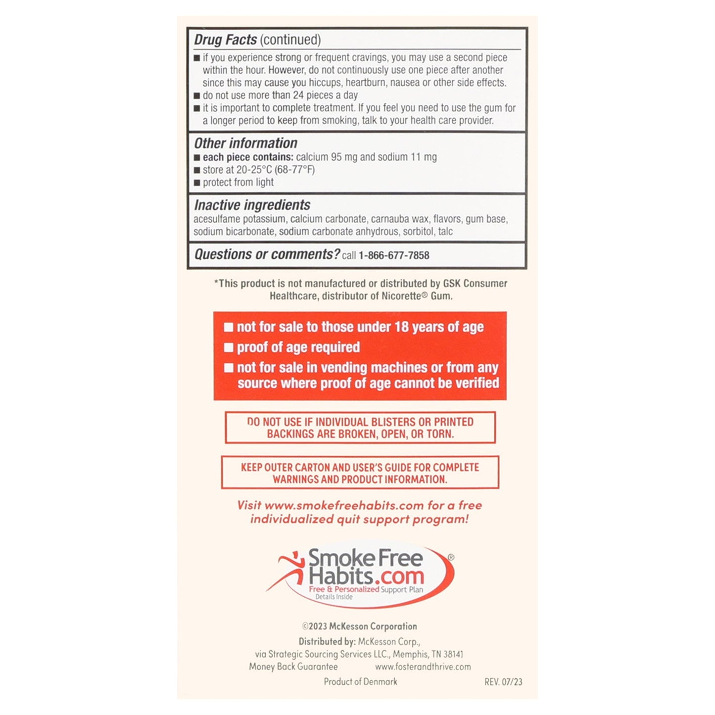 Foster & Thrive™ Nicotine Polacrilex 2 mg (Nicotine) Gum, Original Flavor 70677116602