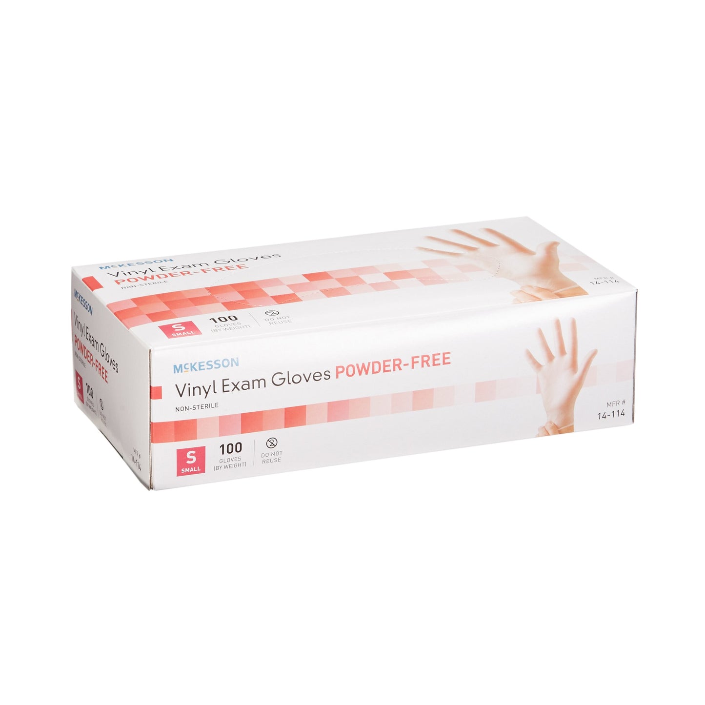 McKesson Vinyl Exam Glove, Small, Clear 14-114
