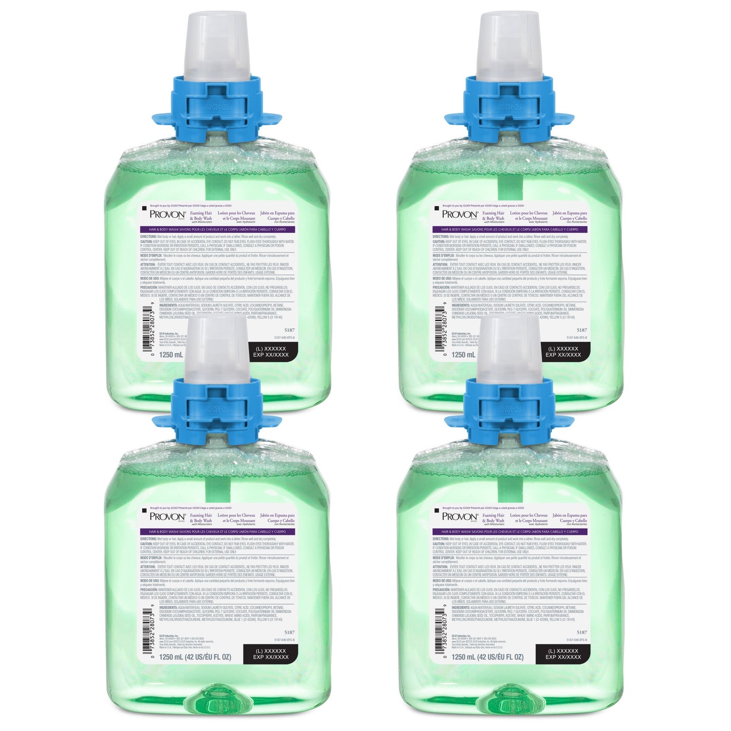 Provon® Foaming Hair and Body Wash with Moisturizers, 1,250 mL Dispenser Refill 5187-04
