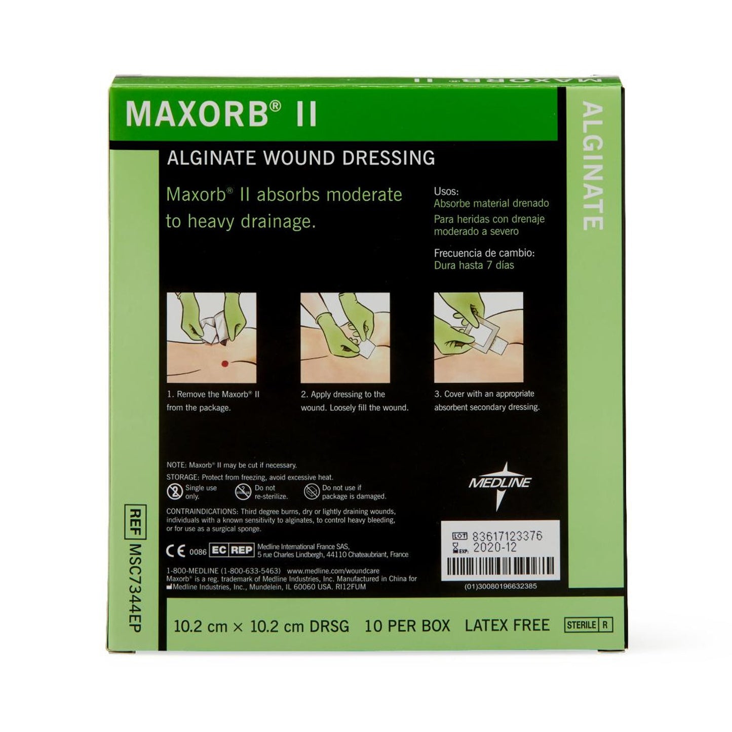 Maxorb® II Alginate Dressing, 4 x 4 inch MSC7344EP