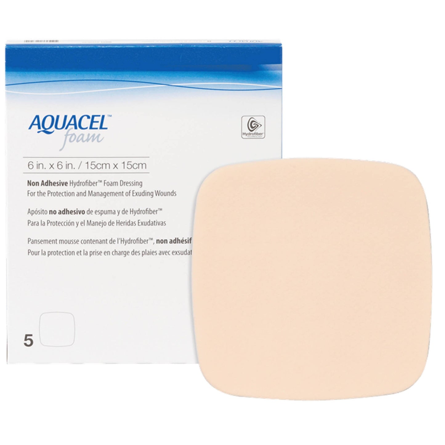 Aquacel® Nonadhesive without Border Foam Dressing, 6 x 6 Inch 420635