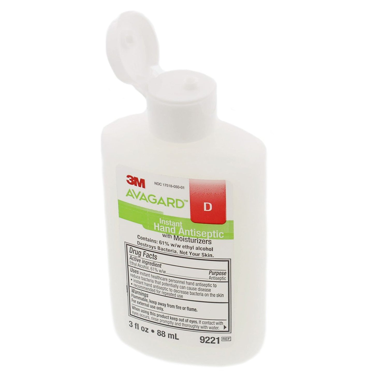 3M Avagard D Hand Antiseptic with Moisturizers, 3 fl oz Bottle 9221