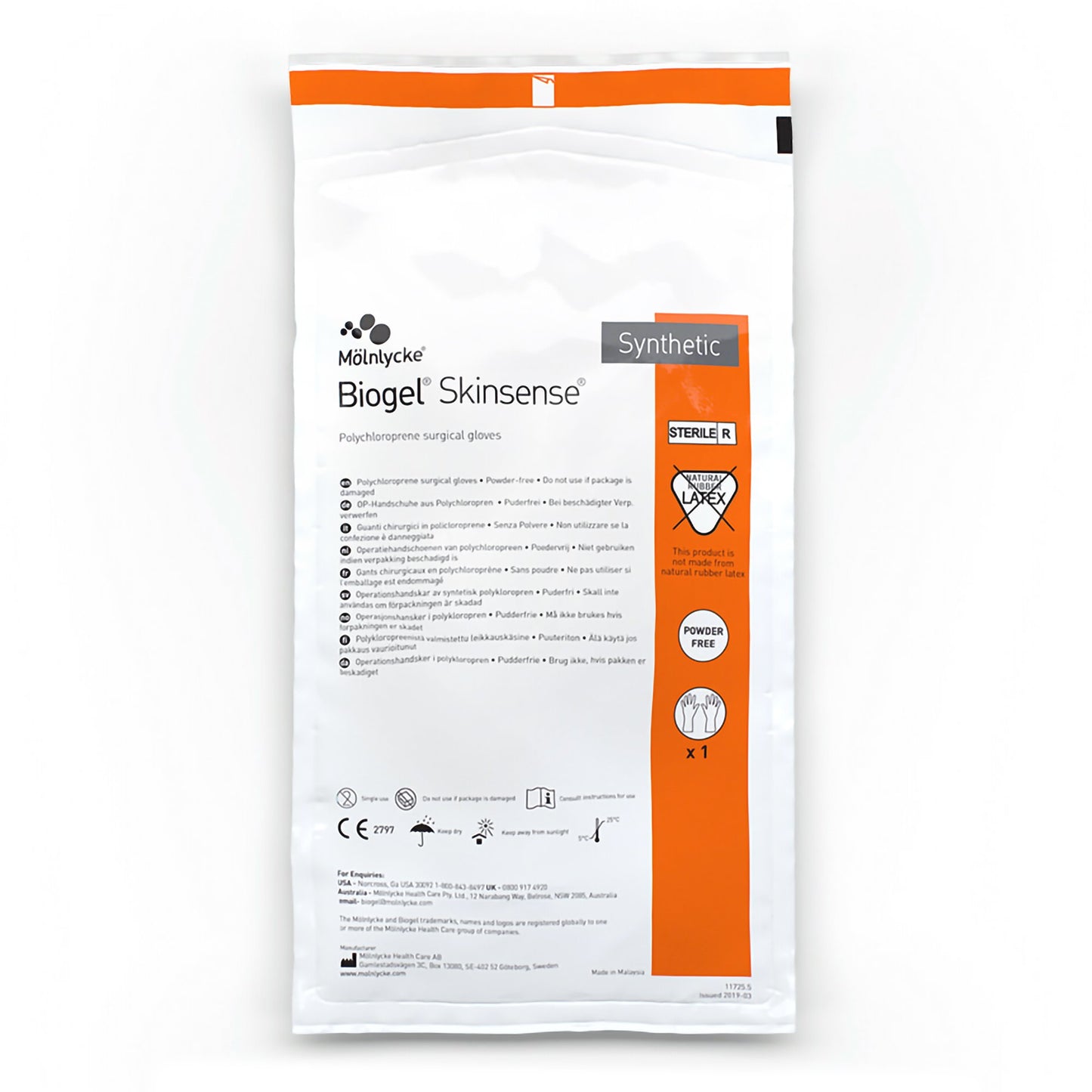Biogel® Skinsense™ Polyisoprene Surgical Glove, Size 6, Straw Color 31460