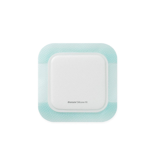Silicone Foam Dressing Biatain® Silicone Fit 7 X 7 Inch With Border Film Backing Silicone Adhesive Square Sterile 37542