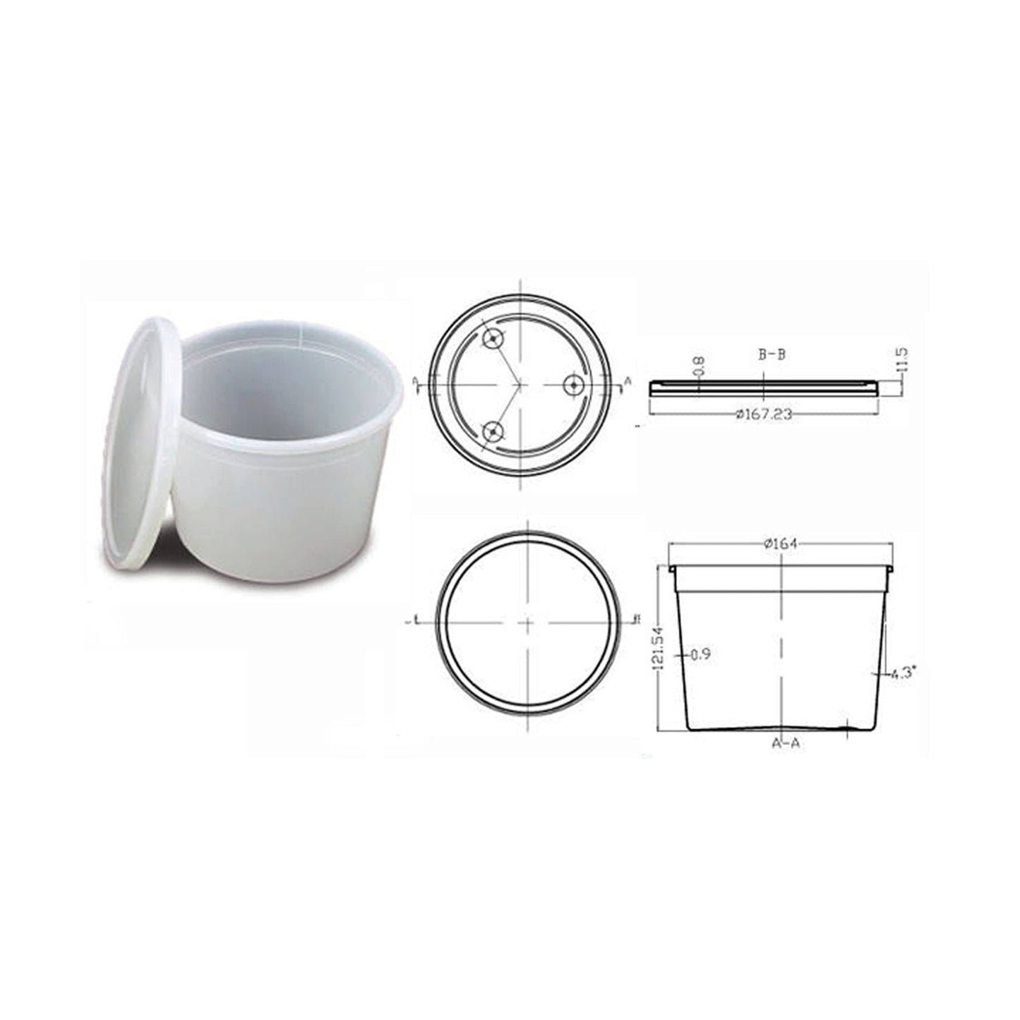 OakRidge Lab Storage Container, 1,892 mL 0464-1100